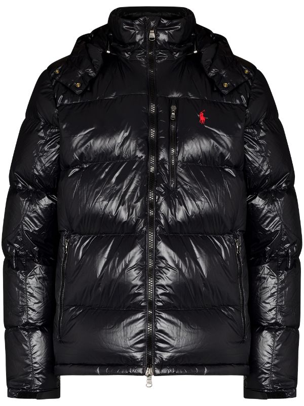 padded duck-feather hooded jacket