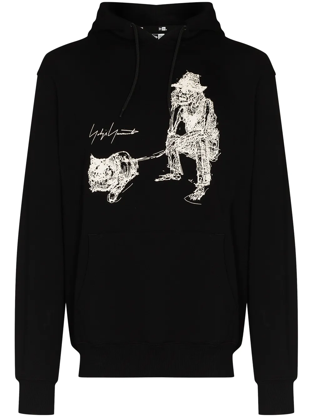 

Yohji Yamamoto hoodie con motivo gráfico de Yohji Yamamoto x New Era - Negro