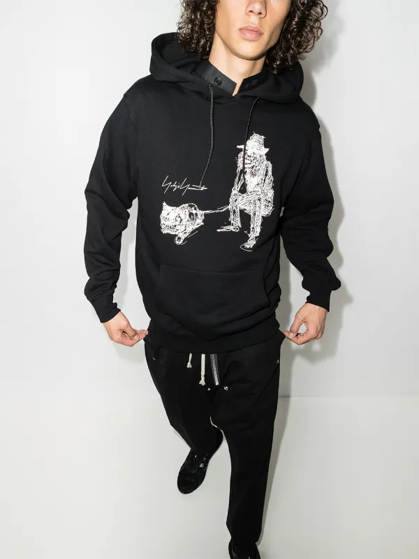 Yohji Yamamoto x New Era graphic-print Hoodie - Black