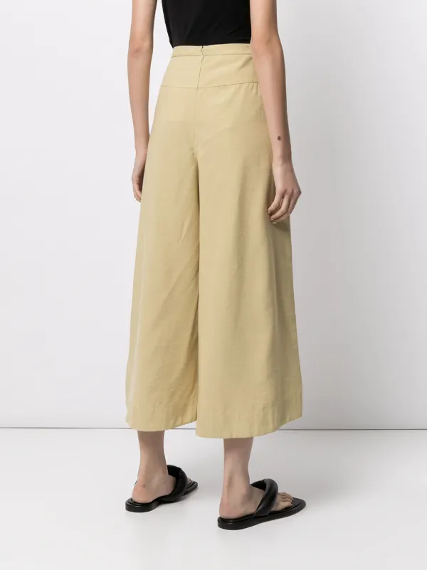 wide leg cotton trousers