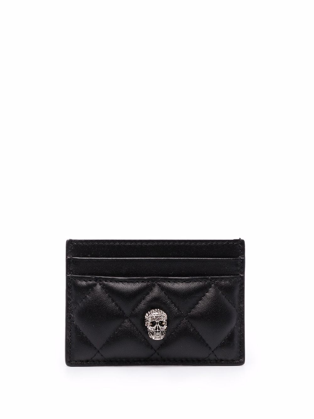 alexander mcqueen black skull card holder