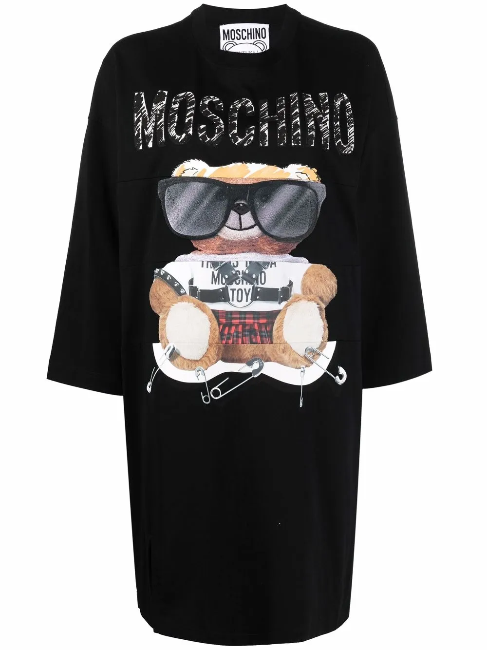 фото Moschino платье с длинными рукавами и графичным принтом