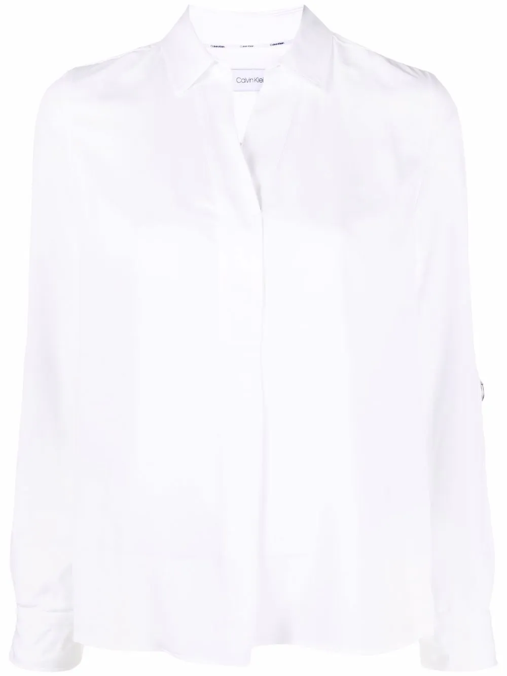 

Calvin Klein camisa con cuello en V - Blanco