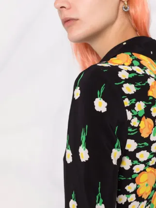 Flower Explosion button-up silk shirt展示图