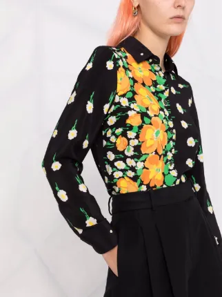 Flower Explosion button-up silk shirt展示图