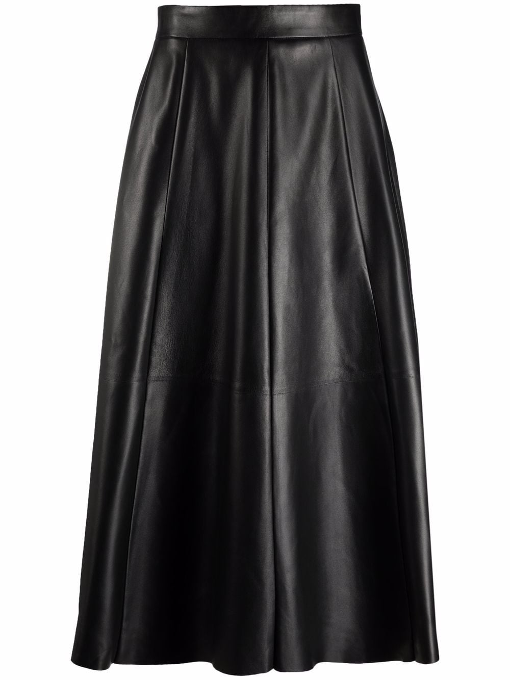 фото Ralph lauren collection кожаная юбка миди а-силуэта