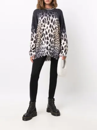 leopard-print raw-cut sweatshirt展示图