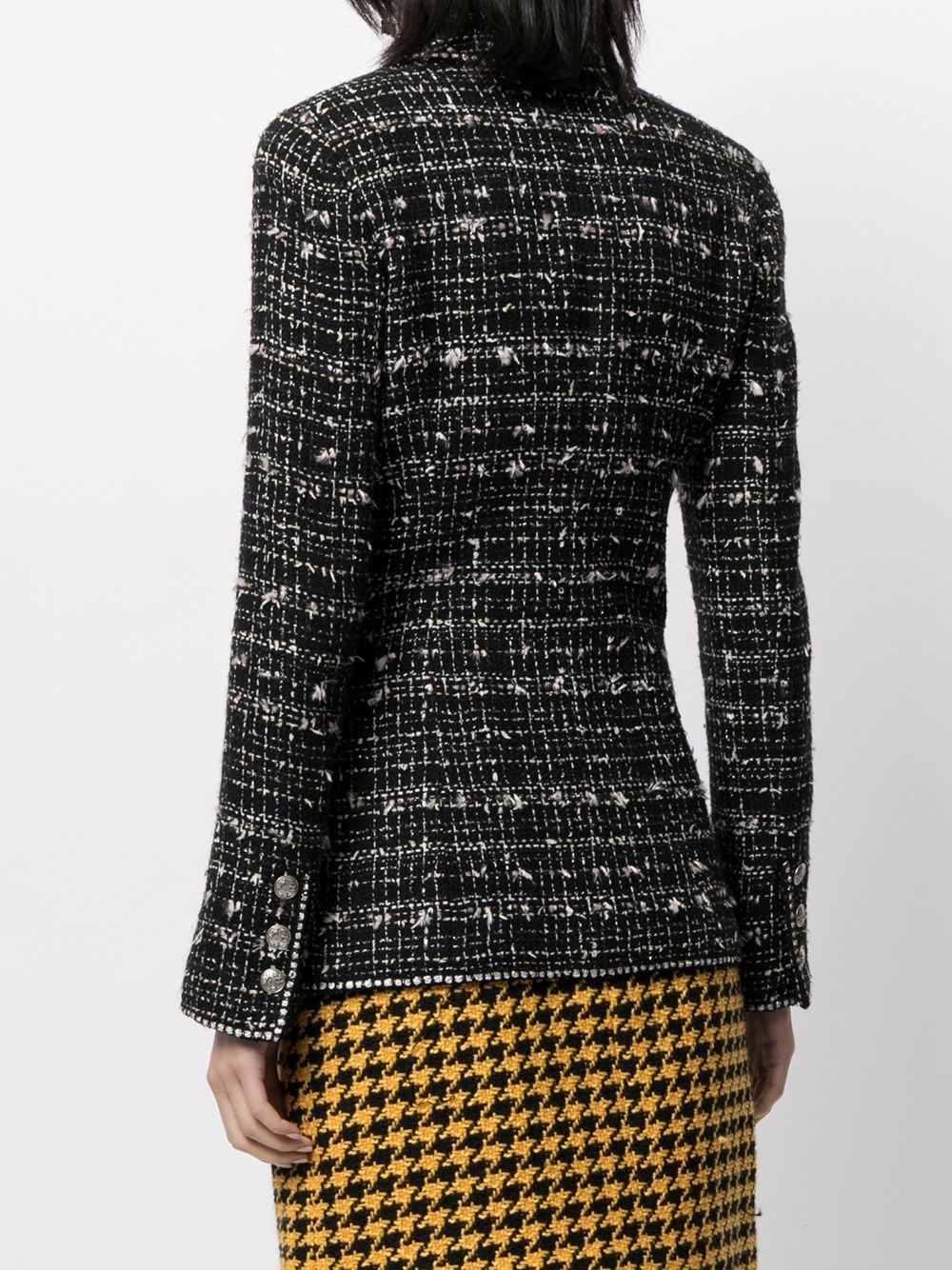 Chanel Pre-owned 2005 Coat of Arms Double-Breasted Tweed Coat - Black