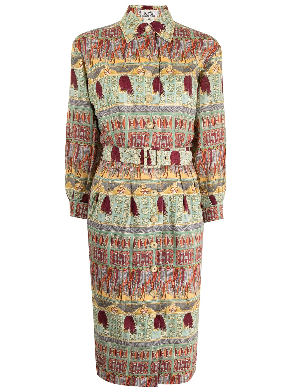 Pre-owned Hermes  Geometric Print Shirt-dress In Multicolour