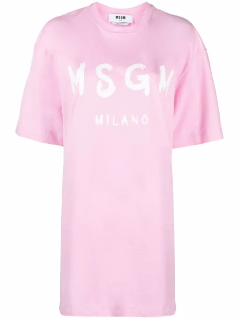 MSGM logo-print cotton T-shirt dress