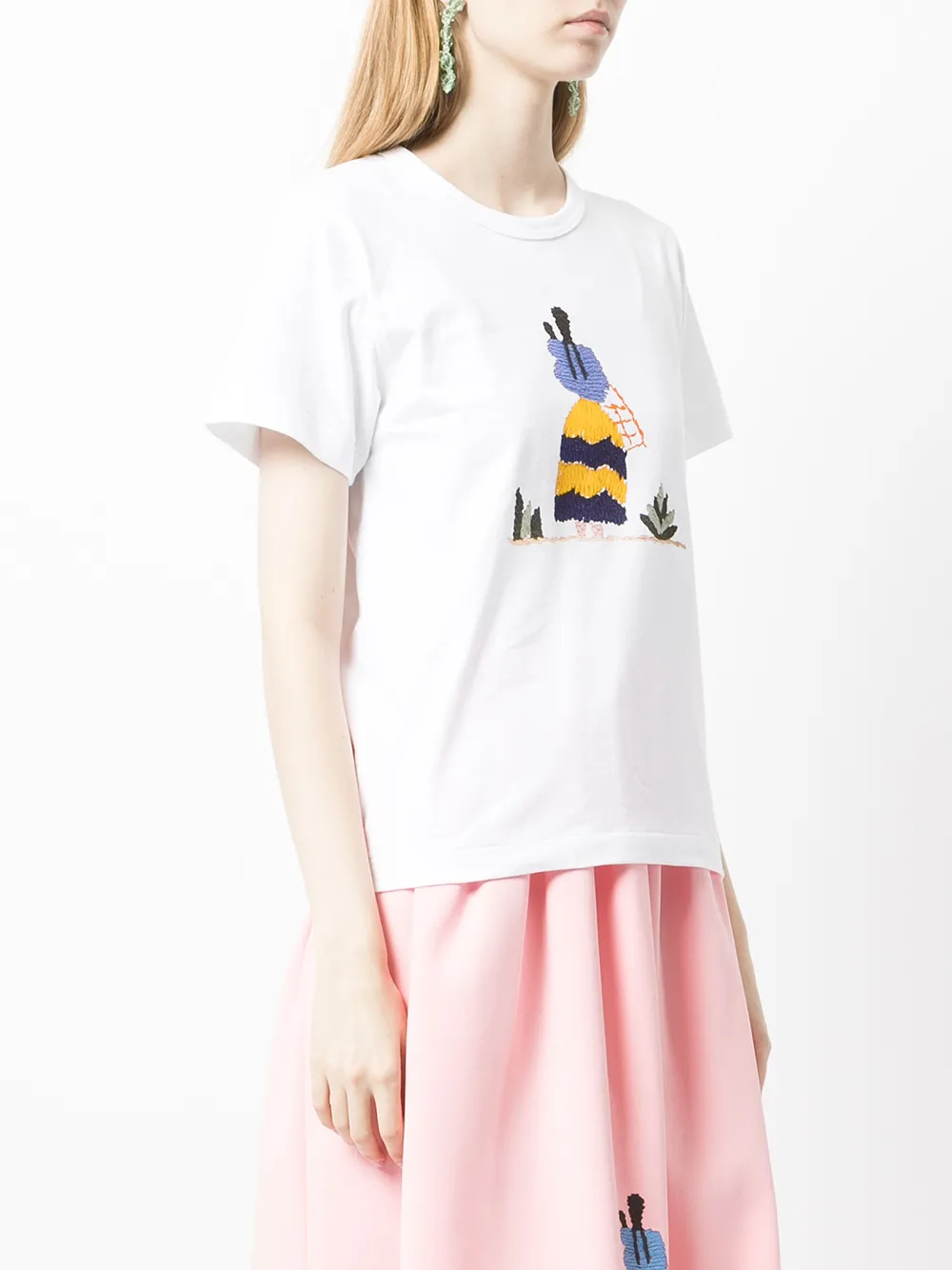 фото Comme des garçons girl футболка с вышивкой