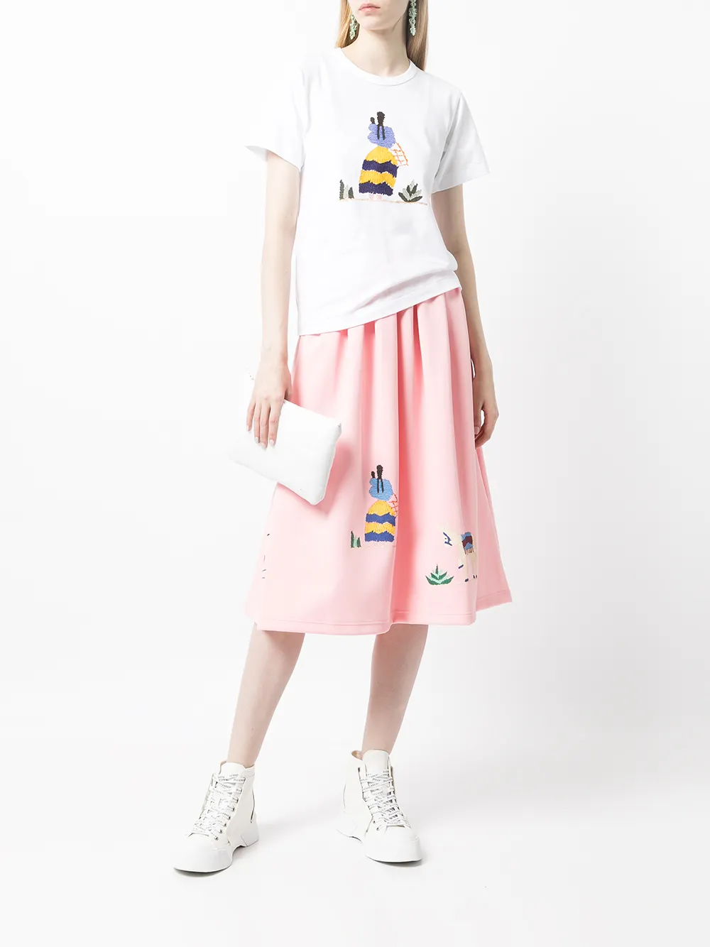 Comme Des Garçons Girl T-shirt met borduurwerk - Wit