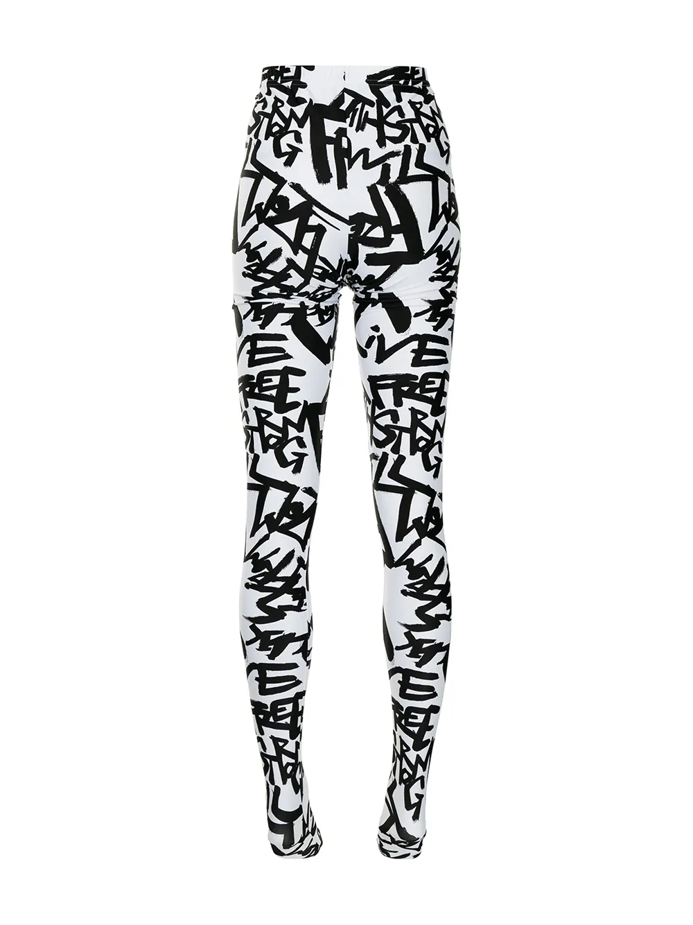 Comme Des Garçons Slogan Print High-rise Tights In 白色
