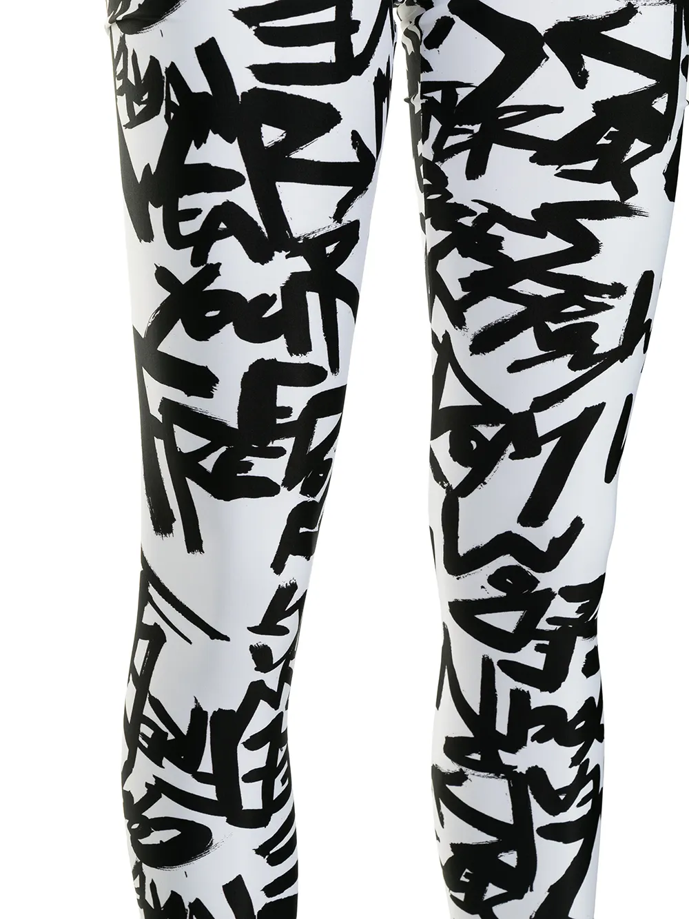 Comme Des Garçons Slogan Print High-rise Tights In 白色