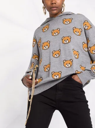 Teddy Bear-intarsia hoodie展示图