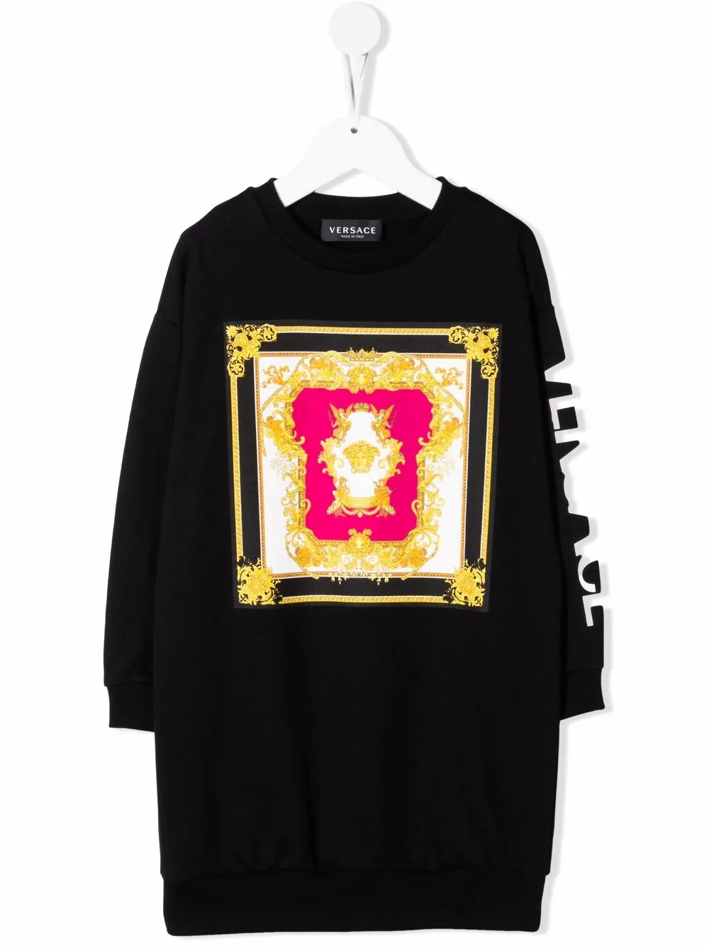 

Versace Kids vestido estilo sudadera con logo - Negro