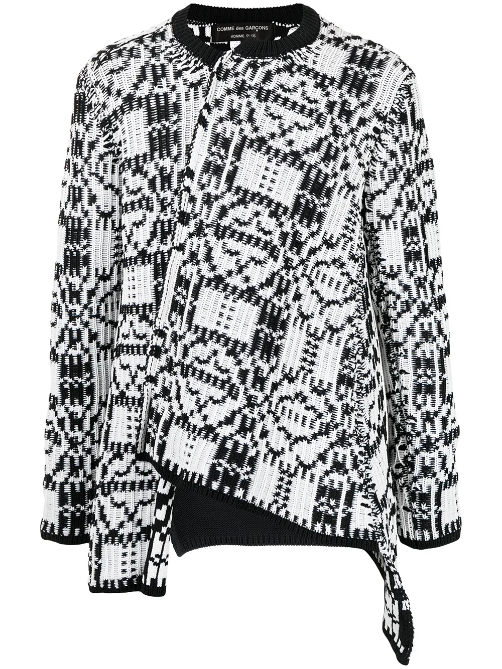 

Comme Des Garçons Homme Plus suéter tejido de canalé asimétrico - Negro