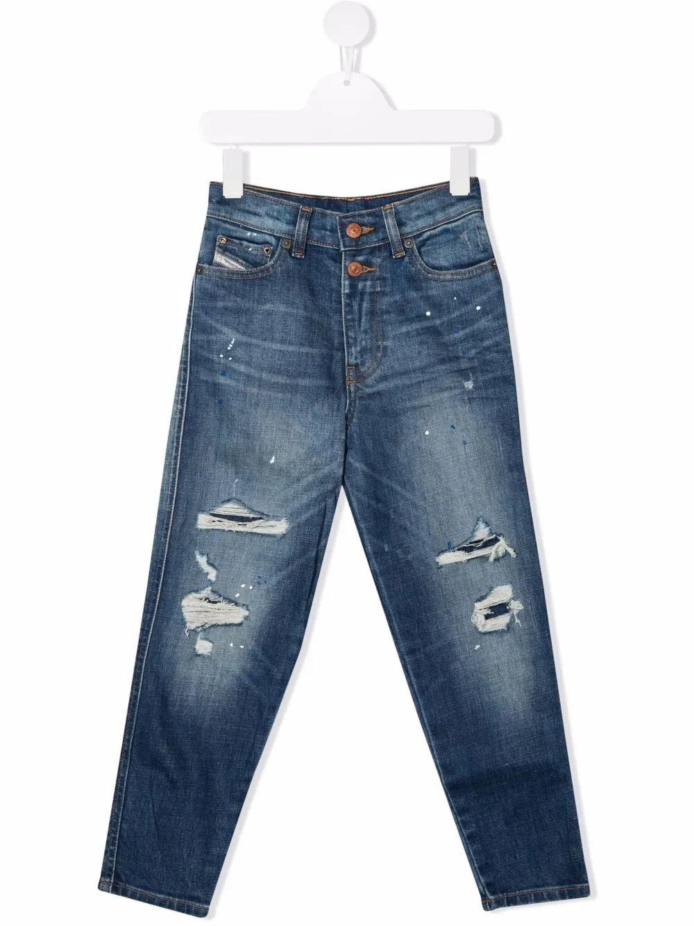 

Diesel Kids jeans rectos con tiro medio - Azul