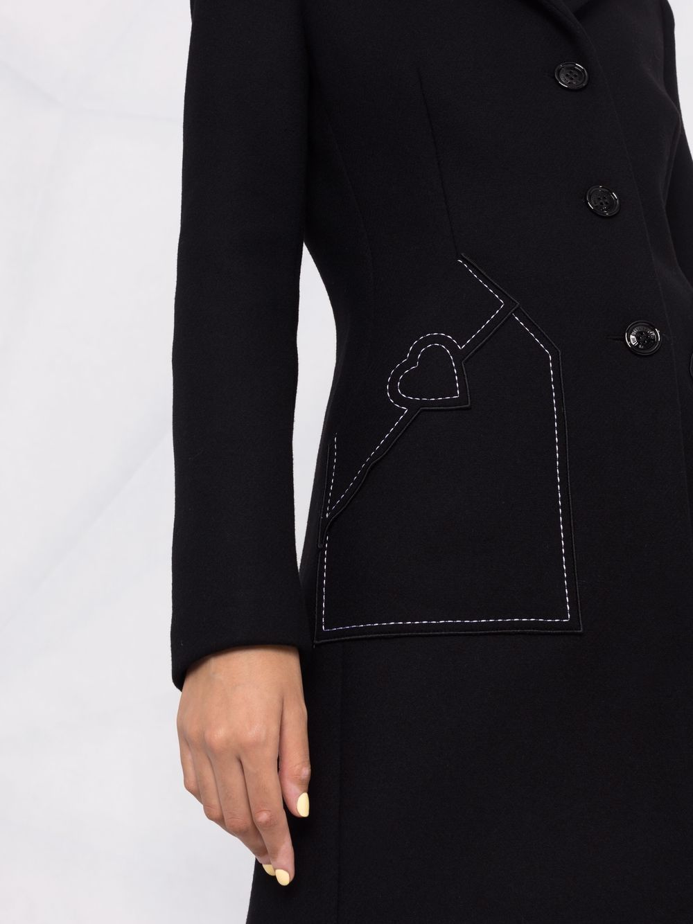 фото Love moschino однобортное пальто с декоративной строчкой
