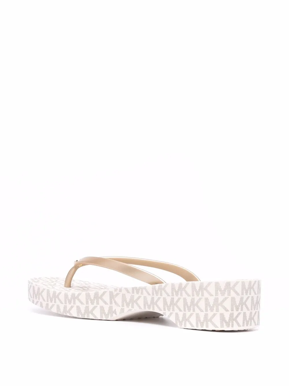 Michael Kors Lilo teenslippers met monogramprint Goud