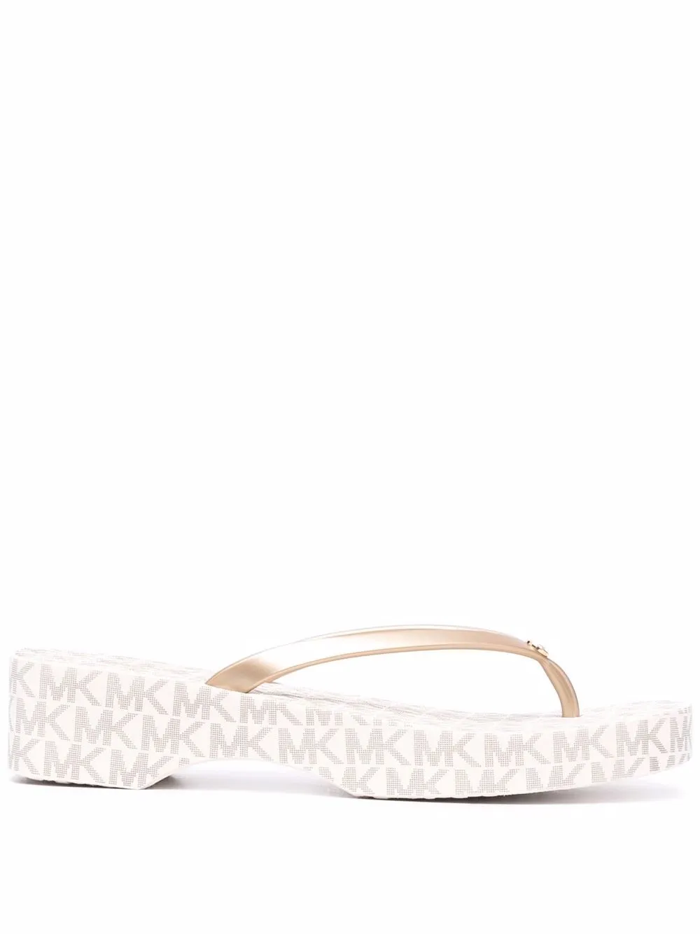 Michael Kors Lilo monogram-print flip-flops | Gold | Image 1