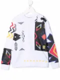 Marcelo Burlon County Of Milan Kids patchwork cotton sweatshirt - White