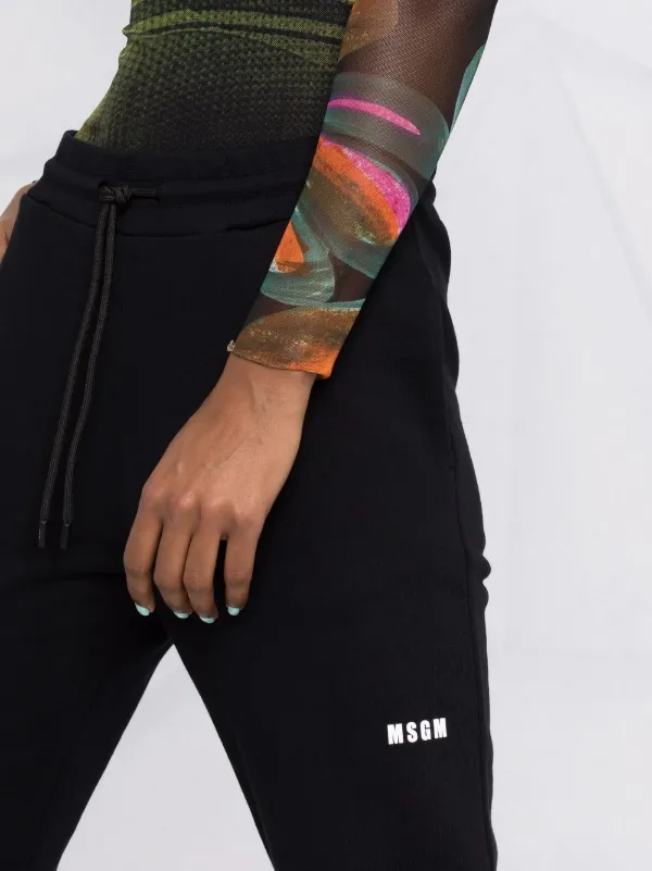 ボトムスその他 MSGM JOGGING PANTS WITH LOGO PRINT (2000MDP500_20000494) MSGM logo-print Cotton Joggers | Black | FARFETCH GE