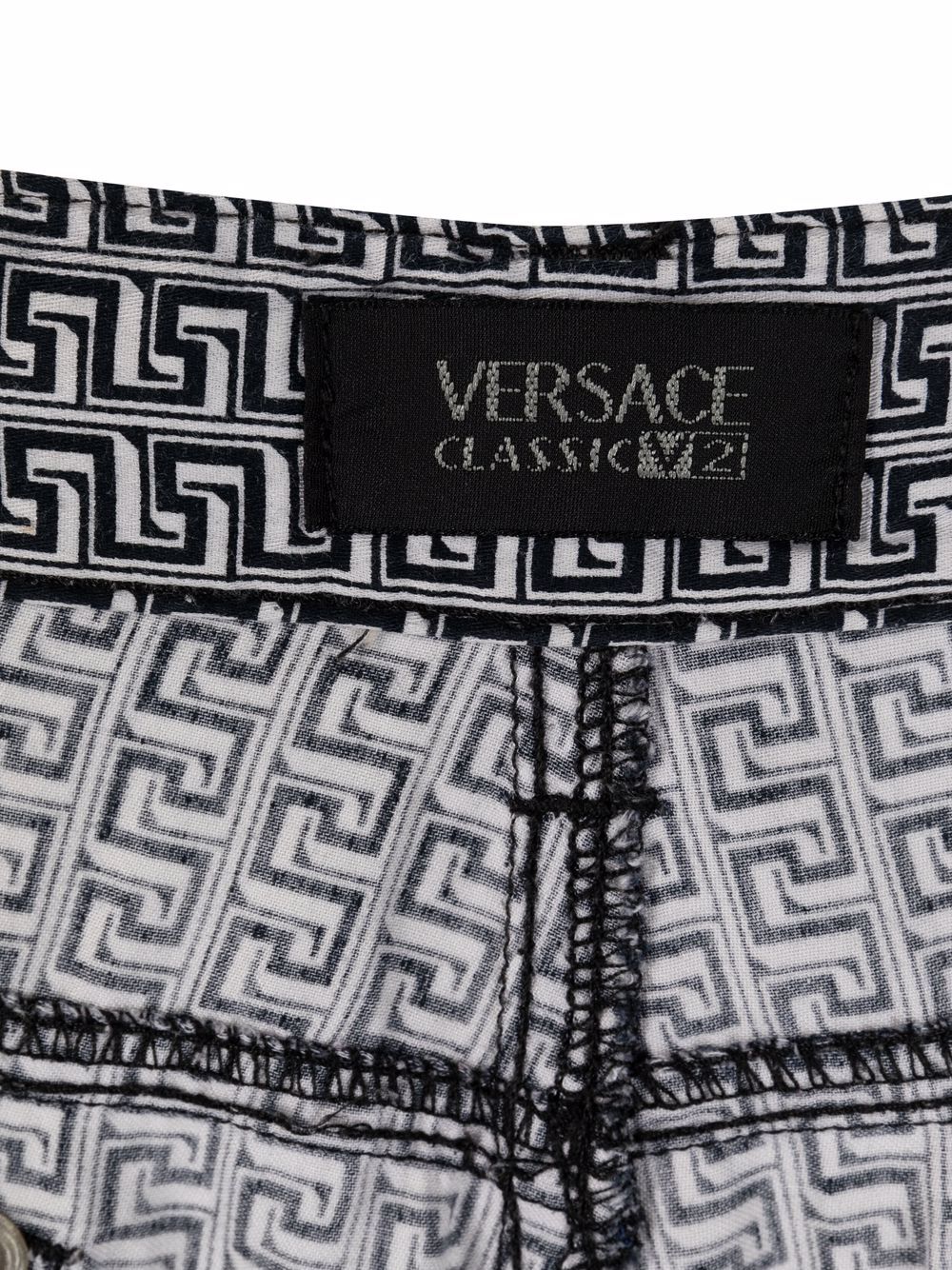 Affordable Versace 1990s Greca print cropped trousers Women