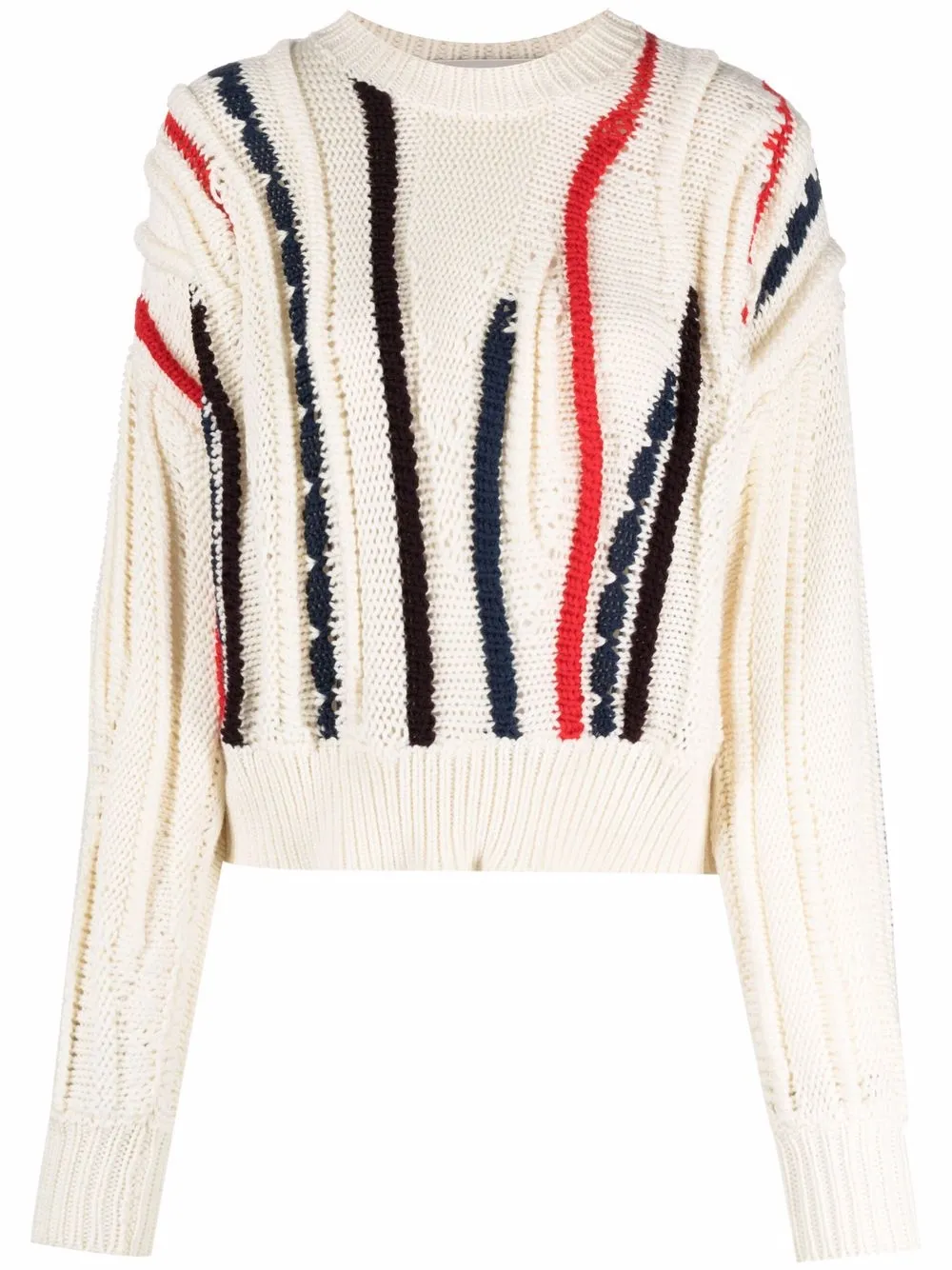 stripe-pattern wool jumper