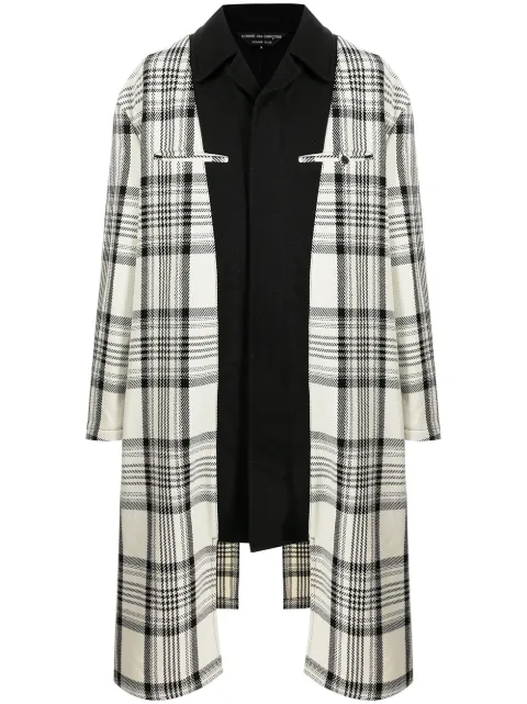 Comme Des Garçons Homme Plus معطف واسع بجزء كاروهات مخيوط