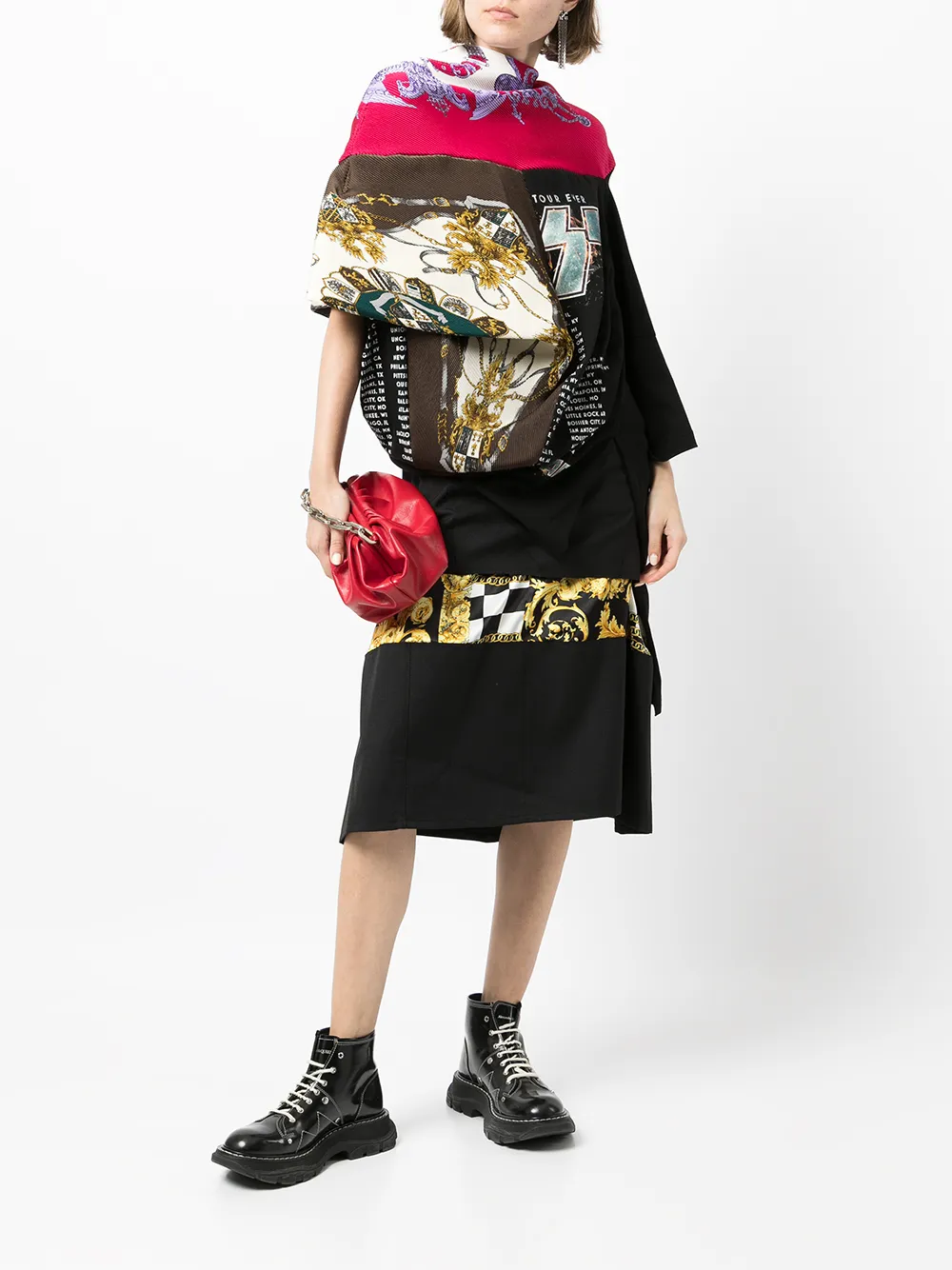 фото Junya watanabe юбка с завышенной талией и контрастной вставкой