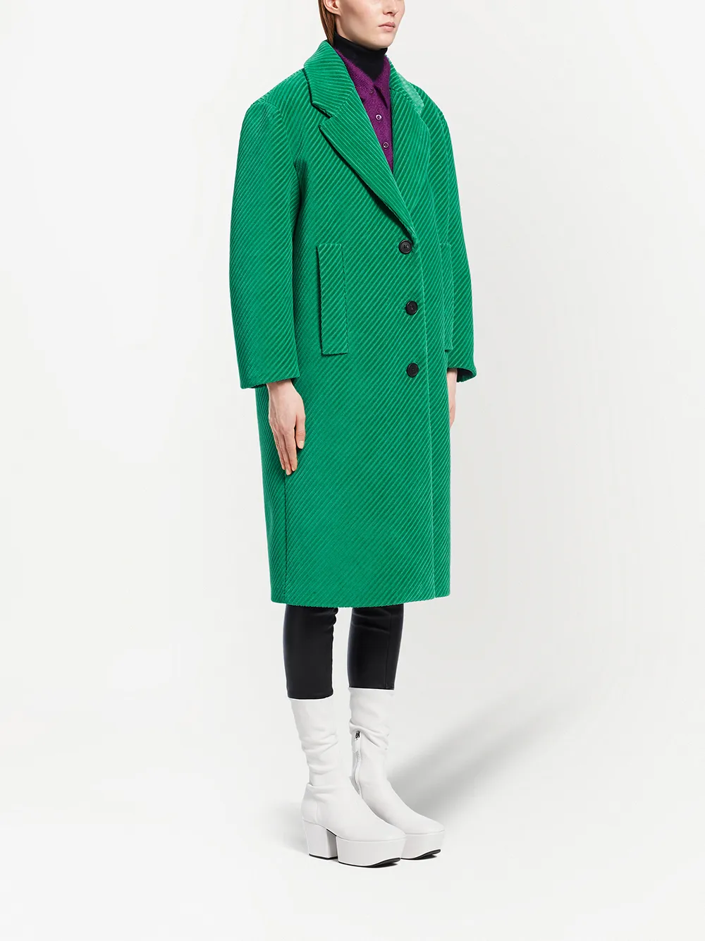 Prada single-breasted corduroy coat 