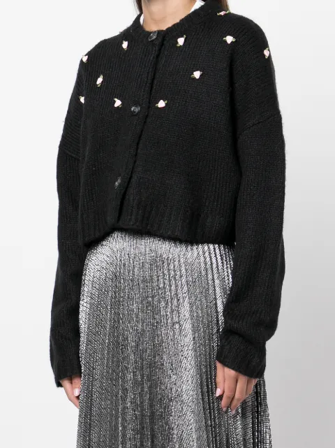 Shop Sandy Liang Post knitted cardigan 
