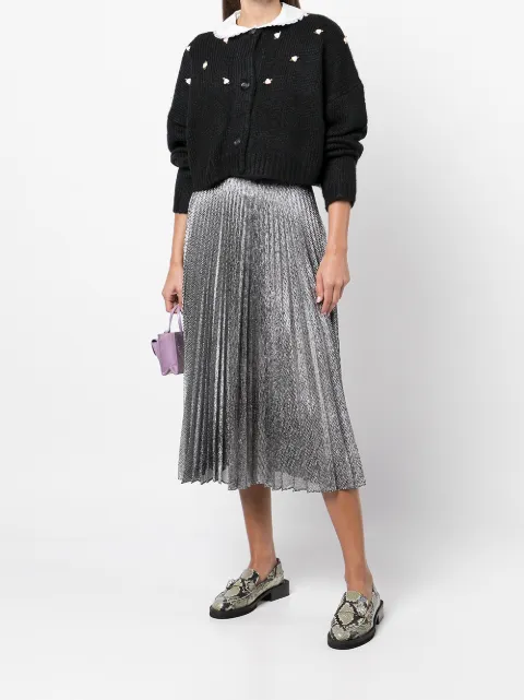 Shop Sandy Liang Post knitted cardigan 