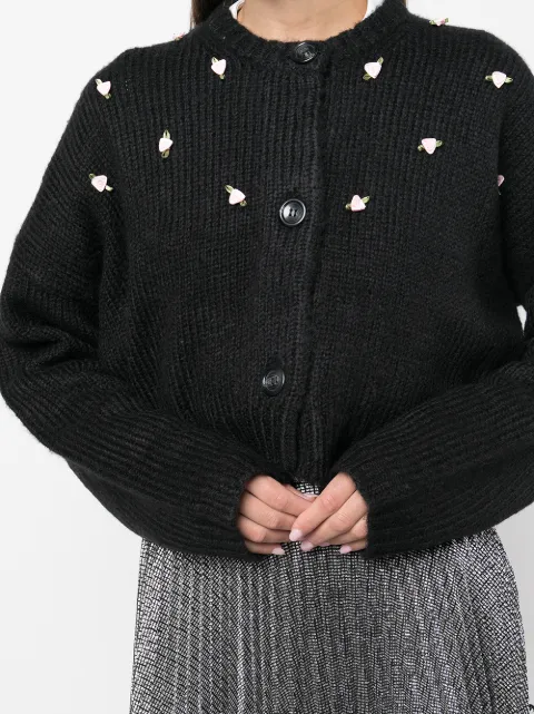 Shop Sandy Liang Post knitted cardigan 
