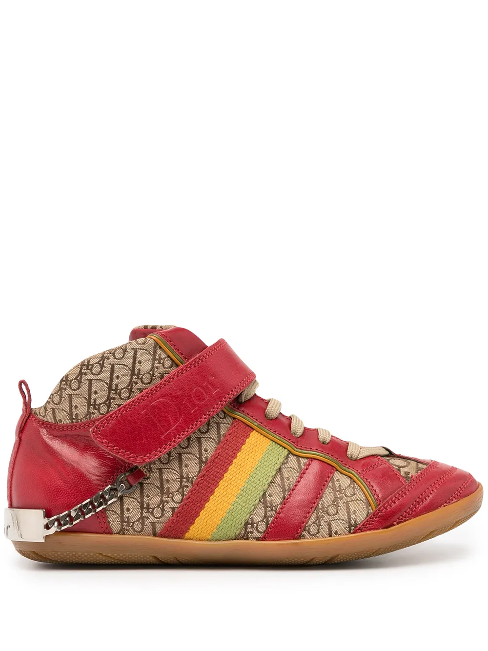 фото Christian dior высокие кроссовки rasta pre-owned с узором trotter