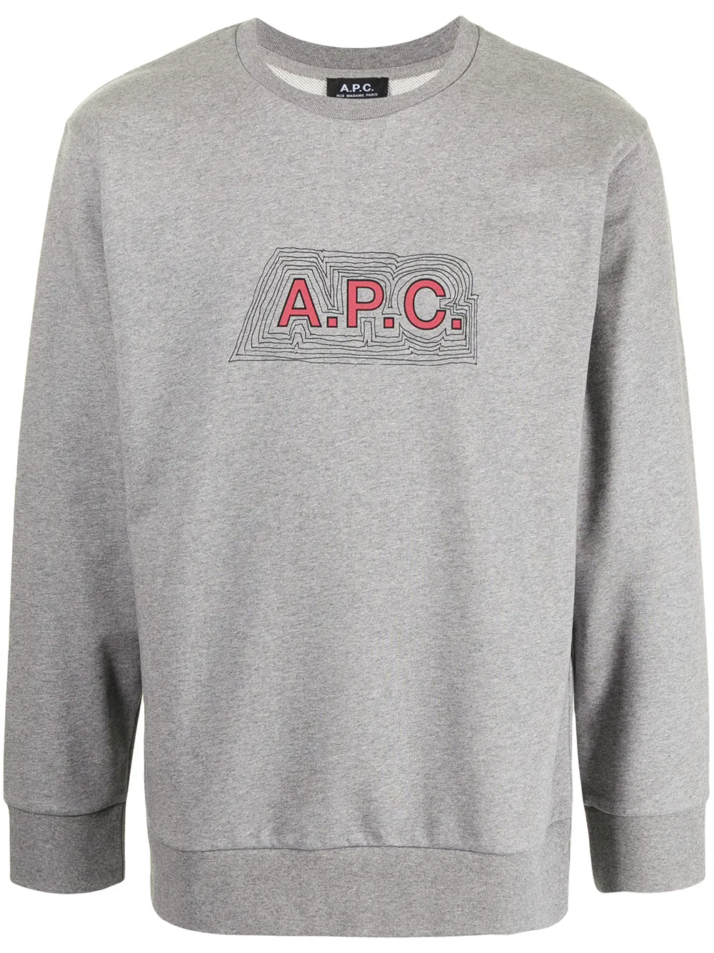

A.P.C. sudadera con logo estampado - Gris