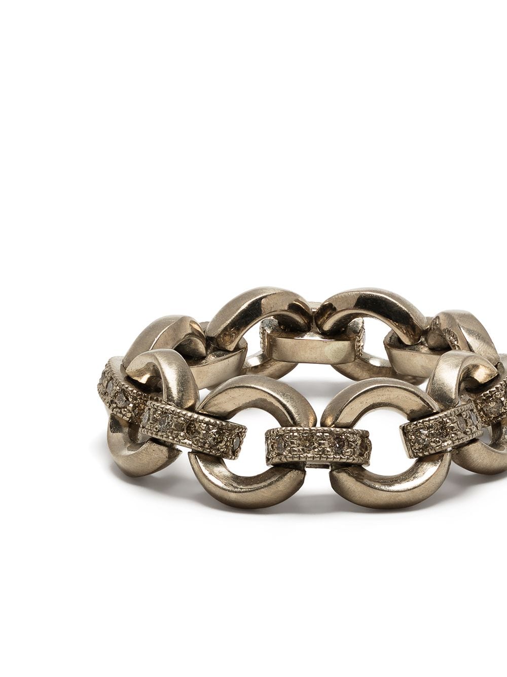 Shop Hum 18kt Gold Chain Link Diamond Ring In Silber
