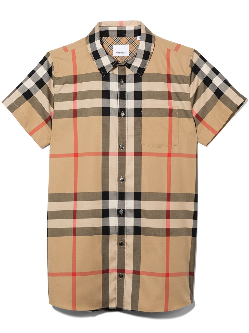 фото Burberry kids рубашка в клетку vintage check с короткими рукавами