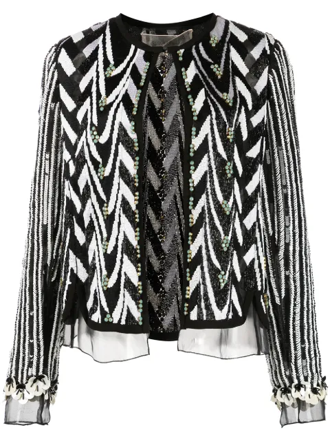 Giambattista Valli bead-embroidered sequin zigzag jacket