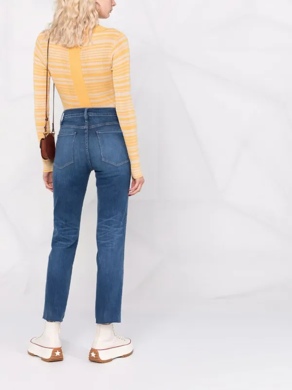 FRAME blue high-rise cropped jeans for 