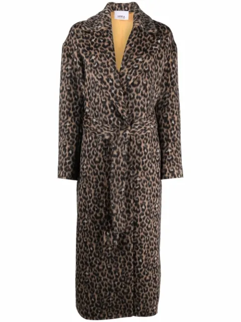 leopard wrap coat