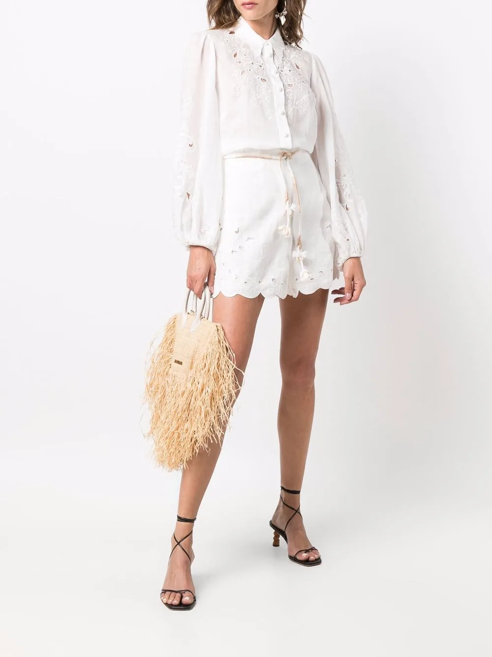 Image 2 of ZIMMERMANN scallop-edge high-waisted shorts