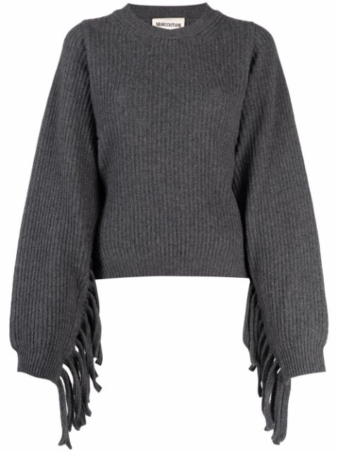 Semicouture Alexi fringed-sleeve jumper
