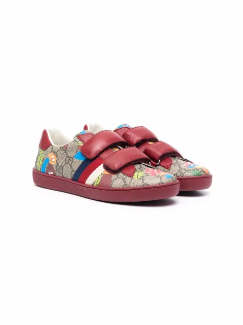 Gucci Kids GG-monogram touch-strap sneakers