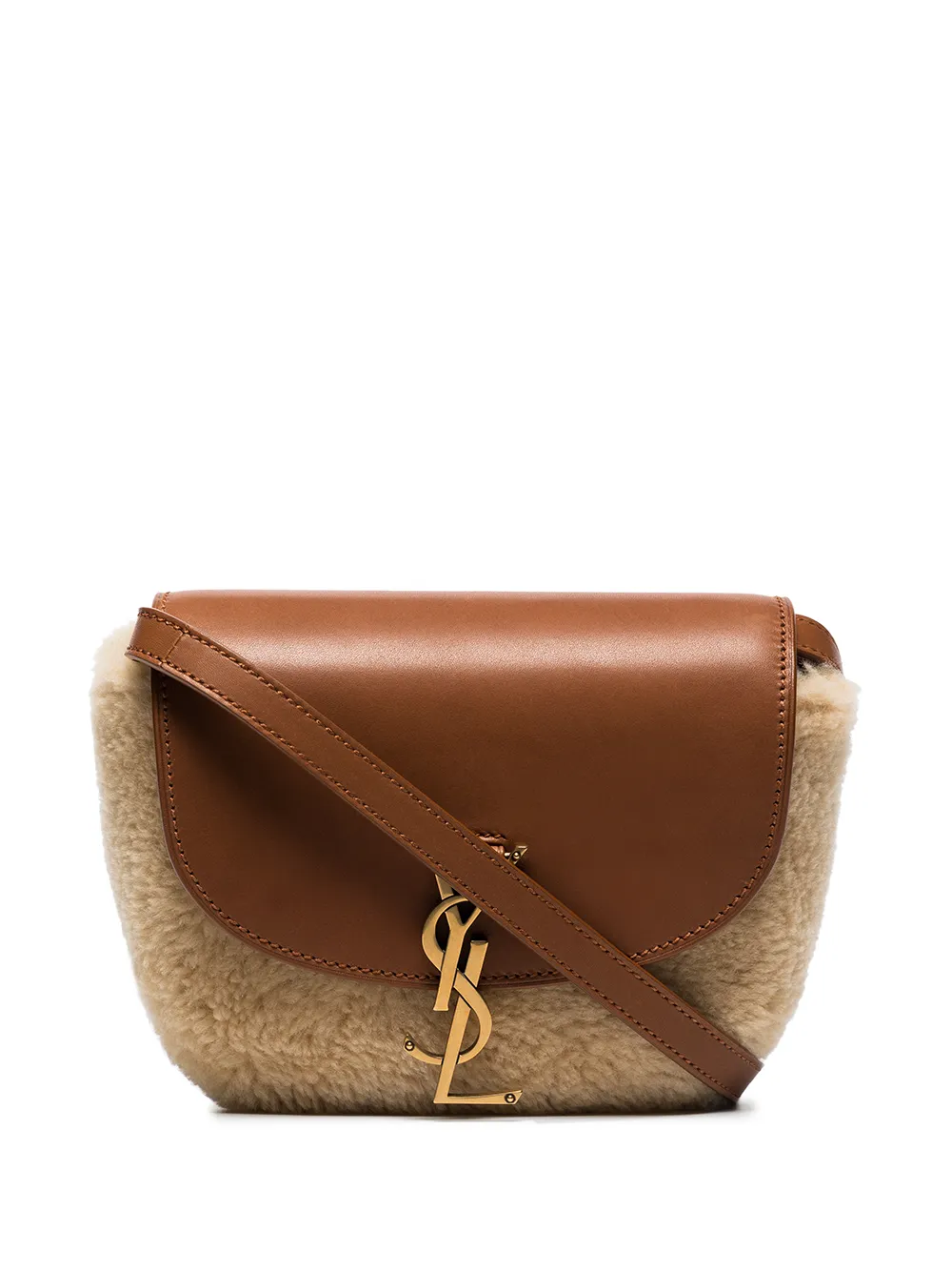 Image 1 of Saint Laurent medium Kaia shearling satchel