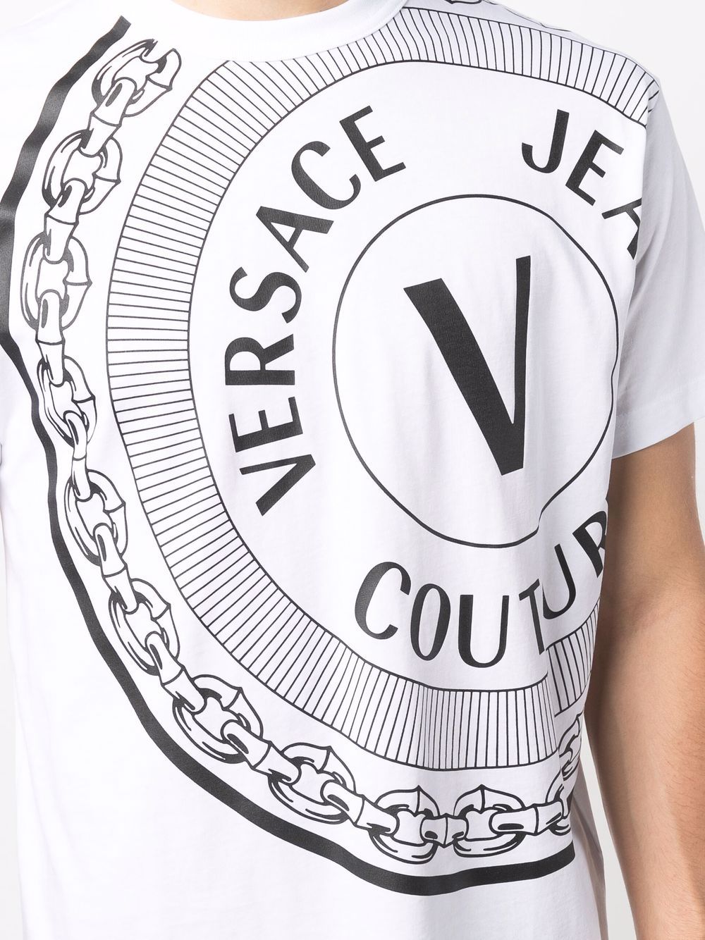 Versace Jeans Couture 71GAHT19 CJ00T V-EMBLEM PRINT T-shirt Black