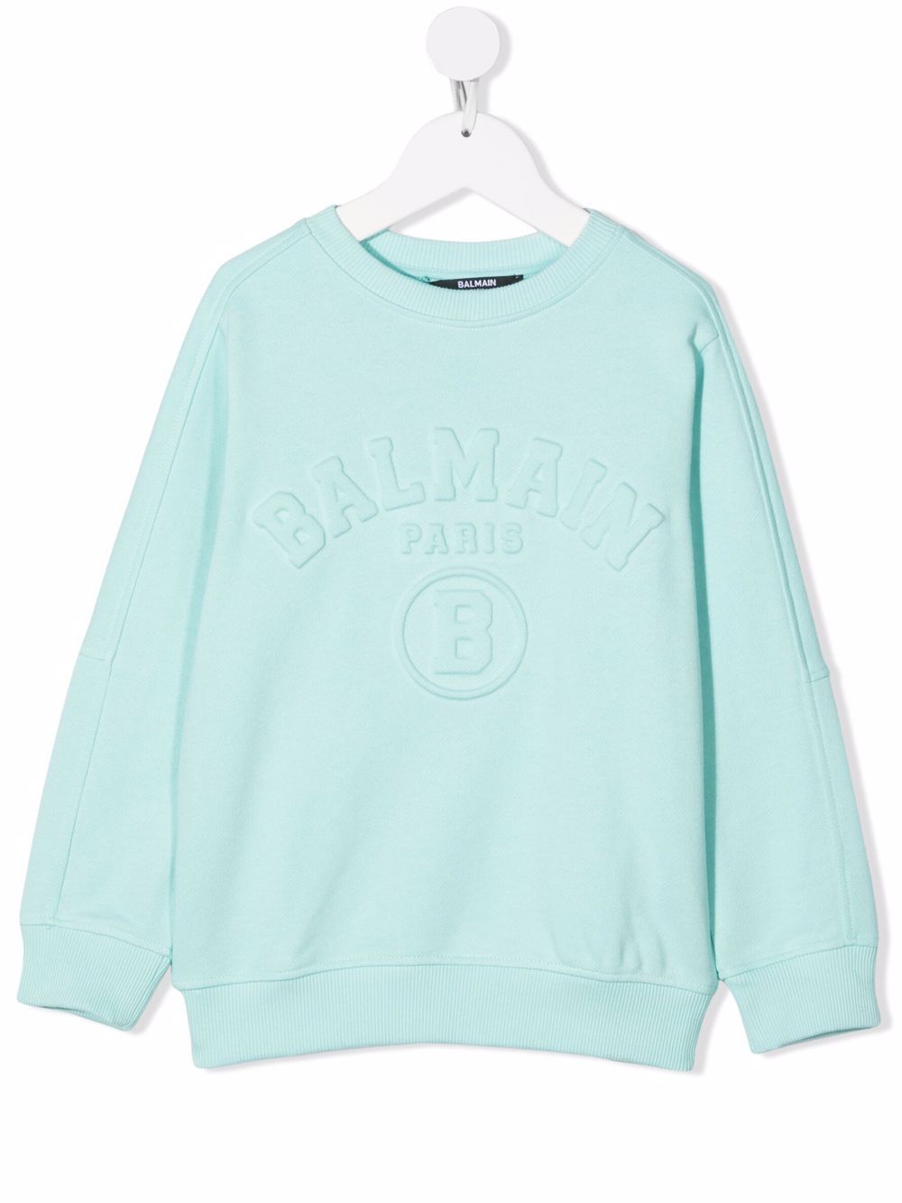 фото Balmain kids толстовка с круглым вырезом и логотипом