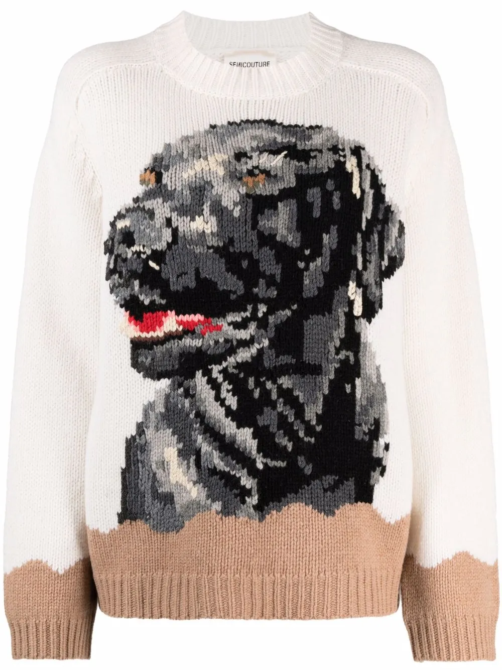 Image 1 of Semicouture Emilie dog intarsia knit-jumper