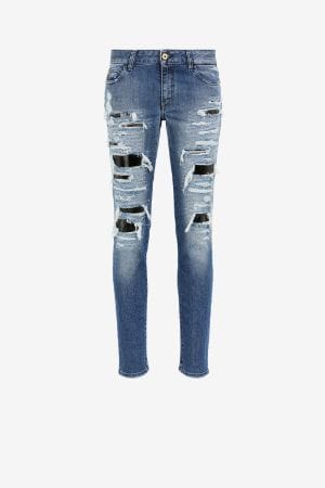 Just Cavalli Distressed Straight-Leg Jeans